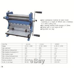 165182 3-In-1 Manual Sheet Metal Shear Brake Roller Bending Machine 1016mm
