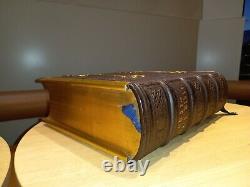 1857 LARGE HOLY BIBLE / ORNATE BINDING METALWORK by HAYDAY / MUSEUM QUALITY