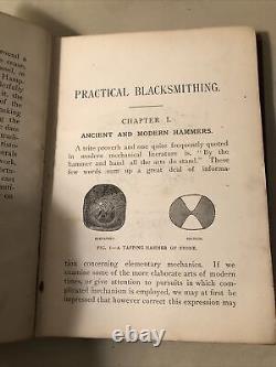 1899 Practical Blacksmithing Book Metal-work Tools Anvil Forging Equipment