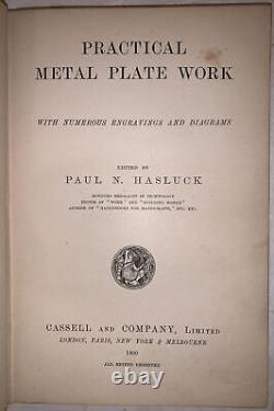 1900, 1st, HASLUCK, PRACTICAL METAL PLATE WORK, w NUMEROUS ENGRAVINGS & DIAGRAMS