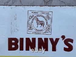 1900s Old Collectible Binny's Cotswol Available Here Adv. Litho Tin Sign Board