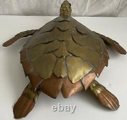1970s Sergio Bustamante Brass, Copper, German Silver Sea Turtle Unsigned