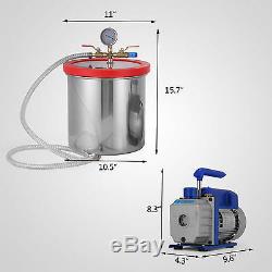 2 Gallon Chamber Kit with 3CFM Vacuum Pump Local Refrigerant Deep