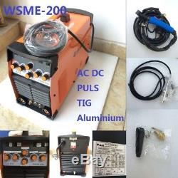 220V WSME-200 AC DC Pulse TIG Welder Welding Machine Aluminium TIG-200 TIG-200P