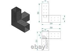 2x Modern Pergola Corner Bracket / Metal Work 90x90mm- 16 gauge, E-coated / CNC