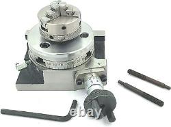 3'' 80 mm low profile milling rotary table metalworking lathes with chucks