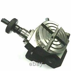 3 Inch Precision Tilting Rotary Table 4 Slots 75mm for Milling Metalworking