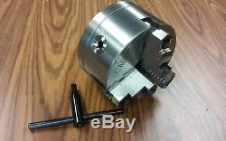 6 3-JAW SELF-CENTERING LATHE CHUCK top & bottom jaws w. 1-1/2-8 adapter plate