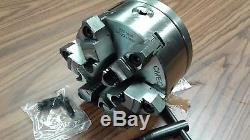 6 6-JAW SELF-CENTERING LATHE CHUCK w. Top&bottom jaws w. D1-4 adapter-new