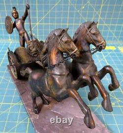 Achilles Mounting His War Chariot Bronze Sculpture Made in Greece