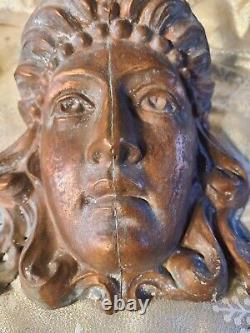 Antique 19th century copper Face Sculpture