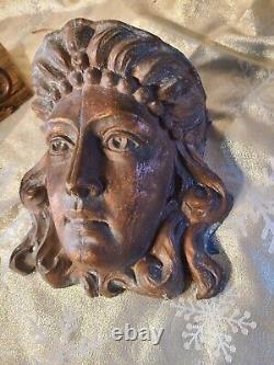 Antique 19th century copper Face Sculpture