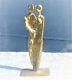 Aristide Patsoglou Greek Artist Listed Small Sculpture Couple Gilt Brass Signed