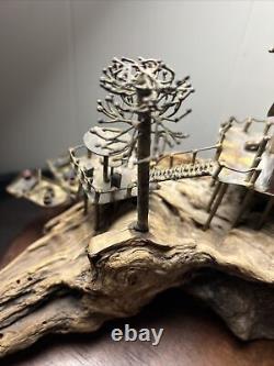 Brutalist Metal & Driftwood Sculpture Fishing Boat Dock Tree Crab Shack Handmade