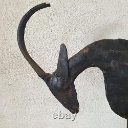 Brutalist Style Mid Century Antilope Iron Sculpture