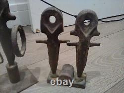 Brutalist tribal fertility metal sculptures vintage old antique metal art