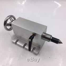 CNC Router 4th Rotary Rotational Axis Hollow Shaft 3 Jaw 100mm Tailstock NEMA23