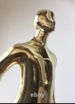 Curtis Jere C. Jere Brass Gymnast Sculpture Object Signed 1977 Mid century Modern