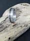 Damascus Steel Wedding Ring With Obsidian Inaly, Damascus Stainless Steel Inlay