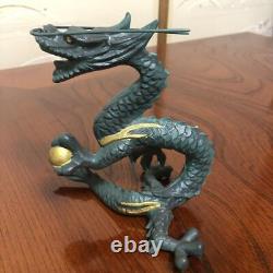 Dragon Metal Statue 6.6 inch Metalwork Figurine Japanese