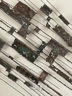 Fantastic Antique MID Century Modern Brutalist Abstract Metal Wall Sculpture Old