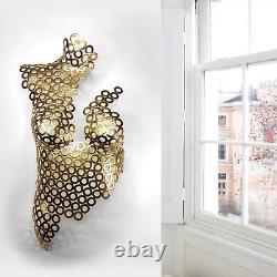 Female torso Metal sculpture gold wall art bust minimalism modern sex erotica