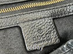 Gucci Black BAG GG Canvas Pelham Horsebit TOTE Guccissima Leather ref SC