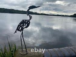 Handmade Horseshoe Heron Sculpture