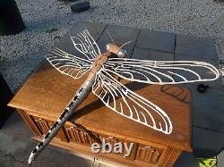 Handmade Metal Dragonfly Sculpture