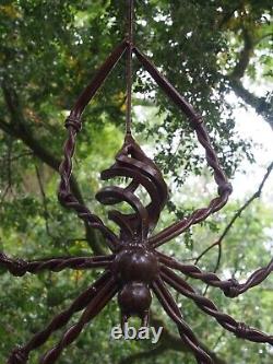 Hanging Spider Steel Garden Sculpture bespoke art by Rob Faherty