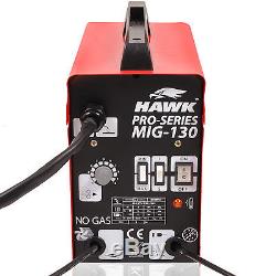 Hawk 130 150 195 Gas No Gasless Flux Solid Wire Mig Weld Welder Welding Machine