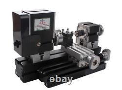 High Power 60W Mini Metal Lathe Soft Metalworking Woodworking DIY Lathe Machine