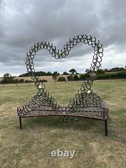 Horseshoe sculpture Art Wedding Bench Handmade Heart Love