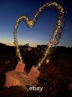 Horseshoe sculpture Art Wedding Bench Handmade Heart Love