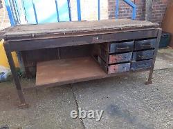 Industrial Metal Work Bench With Drawers