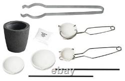 Jewelry Smelting Gold Silver Set Kit Ceramic Foundry Crucible Tongs Flux 17a