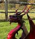 Large Dragon Sculpture Handcrafted Flame Red Coloured Metalwork