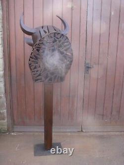 Large Bulls Head Garden Sculpture in Corten Steel