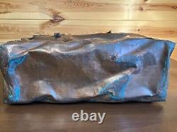 Large Vintage Hammered Patinated Copper Crushed Bag Metal Art Sculpture