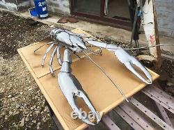 Large handmade welded steel Lobster sculpture 1 metre long