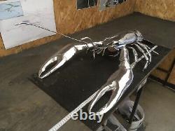 Large handmade welded steel Lobster sculpture 1 metre long