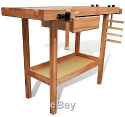 Lumberjack Heavy Duty Solid Wooden Woodworking Work Bench New in UK Drawer Vice