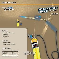 MR. TORCH Self-Igniting Gas Welding Turbo Torch with 3' Hose, MAPP MAP-pro Propane