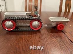 Marx Toys-wind Up Tractor & Dump Trailerheavy Duty Tin Metalworking