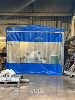 Metalworking Lathe Retractable Spray Booth Curtains 2.4m High X 3m Long 3m Wide