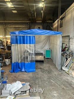 Metalworking Lathe Retractable Spray Booth Curtains 2.4m High X 3m Long 3m Wide