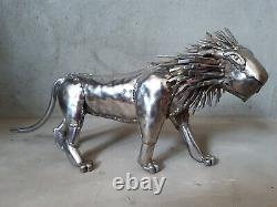 Michael Turner Stainless Steel Metalwork LION Sculpture Handmade Studio Gallery