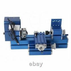 Mini Turning Lathe Machine Motorized Metalworking DIY Tool Soft Metal Processing