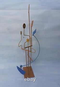 Modern abstract sculpture painted steel and reclaimed metals