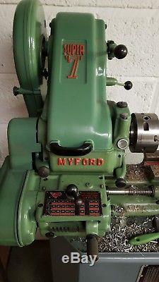 Myford super 7 Lathe with thread cutting gearbox 3 & 4 Jaw chuck